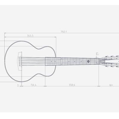 HEX BB200E M/BT Travel Mini Acoustic Guitar Black Satin Fishman Preamp Pickup Slotted Headstock image 12