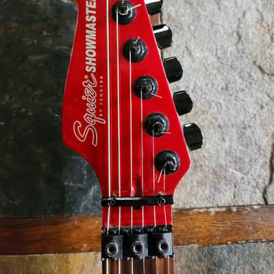 Squier Showmaster Jason Ellis 20th Anniversary strat reverse 2004 - red image 4