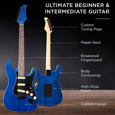 Best Choice Products Beginner Electric Guitar Kit w/ Case, 10W Amp, Tremolo Bar - 39in-3 Color Sunburst image 15