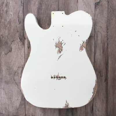 FRANCHIN Mars guitar body Relic Aged Vintage White 100% Nitro Lacquer Cracks TV Jones Pickups Alder T-Style Made in Italy - Stock piece #22920526 image 9