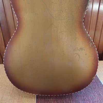 1950s Del Vecchio acoustic resonator guitar (red/gold sunburst) image 11