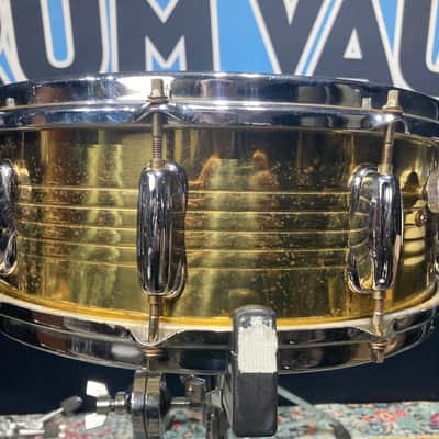 Slingerland - 5.5x14" No. 140 Artist Brass Snare Drum, 1985–1989, Lacquered Brass image 11