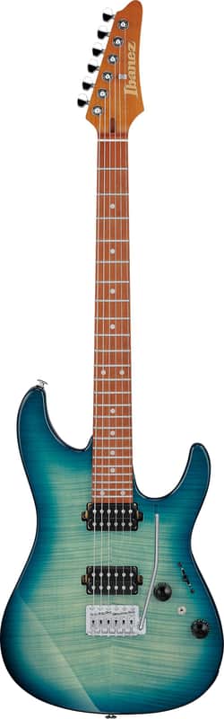 Ibanez AZ24S1F Standard 6-String Right-Handed Electric Guitar with Roasted Maple Neck and Jatoba Fretboard (Transparent Turquoise Burst) image 1
