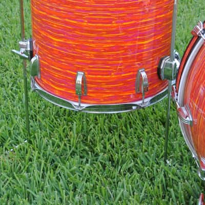 CLEAN! LUDWIG USA CLASSIC MAPLE SERIES 22/13/16 MOD ORANGE DREAM DRUM SET! RL862 image 3