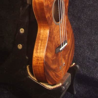 Handcrafted Soprano Ukulele, Curly Acacia, Curly Maple Archback , Abalone Inlay, Soft-bag, Bruce Wei UAG13-2024 image 5