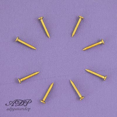 8 Gold SCREWS 2.5 x 15mm for Gibson style pickup rings and pass string