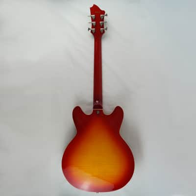 Hagstrom Viking Deluxe - Cherry Sunburst image 5