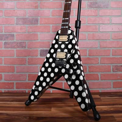 Jackson USA Randy Rhoads Tribute Flying V Black With White Polka Dots 1999 w/OHSC image 4