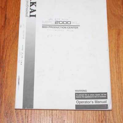 AKAI MPC2000XL User Owner's Instruction Manual