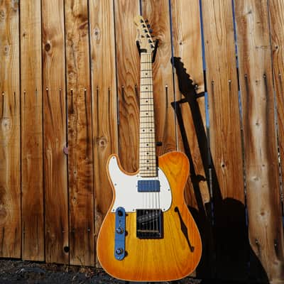 G&L USA ASAT Classic Bluesboy Semi-Hollow - Honeyburst Satin Frost - Left Handed 6-String Electric Guitar w/ Black Tolex Case(2022) image 2