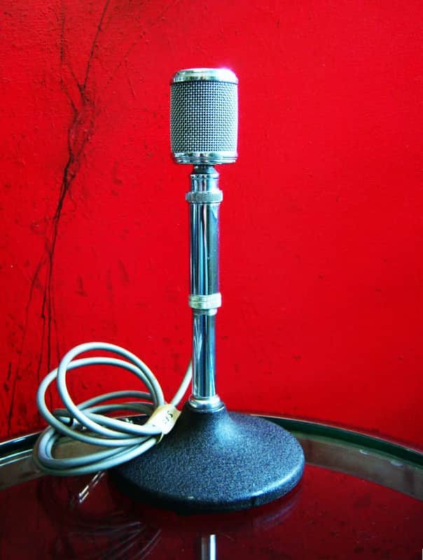 Vintage RARE 1950's Astatic K-2 crystal microphone MODIFIED dynamic w Astatic F-11 adapter harp mic T3 D104 JT30 image 1