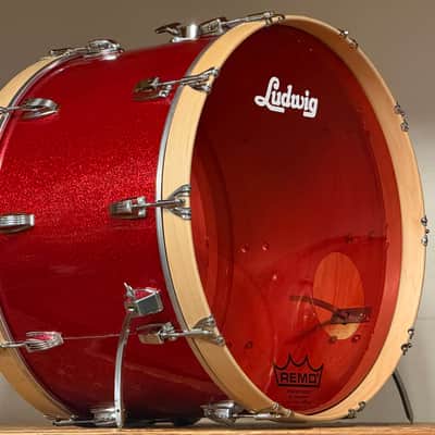 1970's Ludwig 22" Red Sparkle 14x22 Bass Drum 3-Ply Maple image 11
