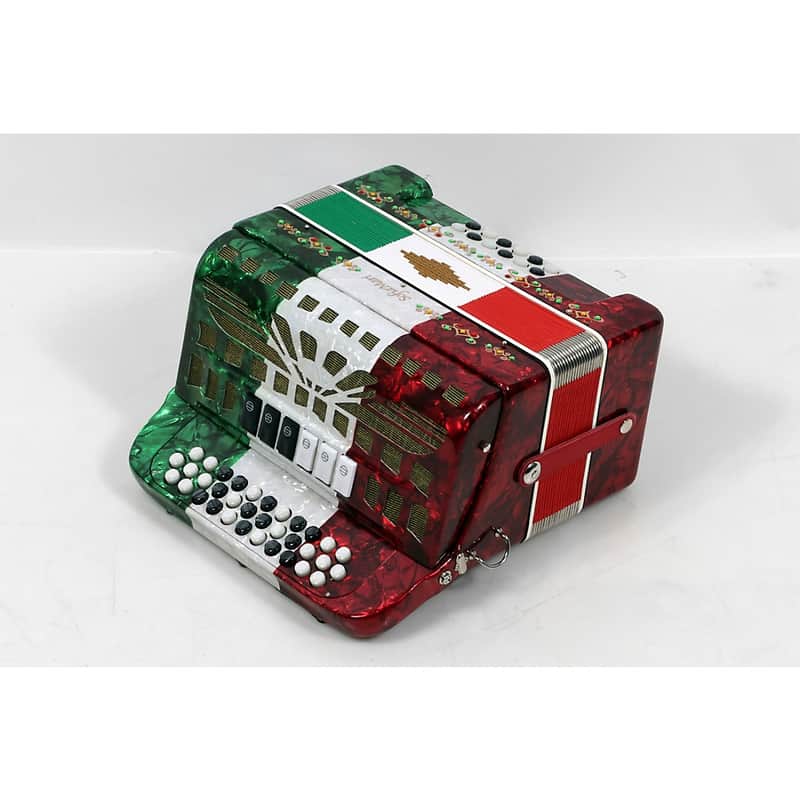 SofiaMari SMTT-3412, 2-Tone Accordion Regular Red,White,Green Fa/Mi image 1