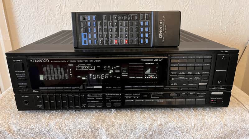 Vintage Kenwood KR-V126R A/V Stereo Receiver-125 WPC Power House-Remote-Tested Working Condition - Black image 1