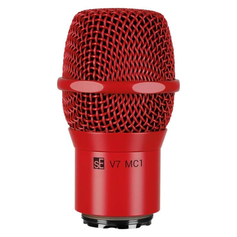 SE Electronics V7 MC1 Supercardioid Mic Capsule with All-Metal Beveled Spring Steel Grille for Shure Wireless Transmitter System (Red) image 1
