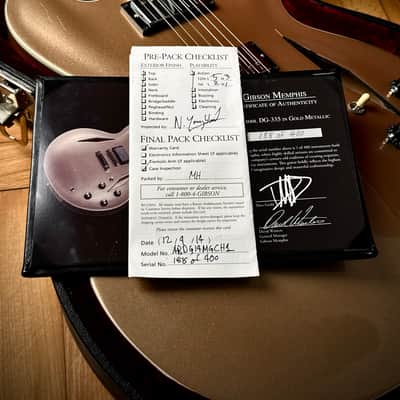 2015 Gibson Dave Grohl DG 335 Trini Lopez Gold Metallic image 20