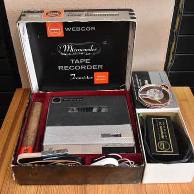 Vintage 60's Webcor EP-2104 Mircocorder Transistor Tape Recorder w/ AC Convertor image 2
