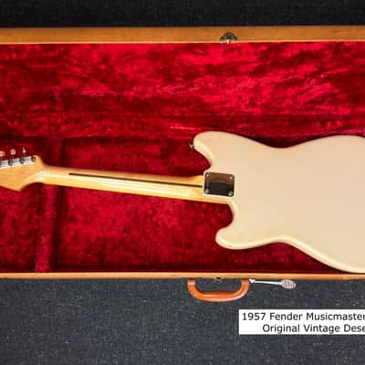 1957 Fender Musicmaster (#573) with Case Original Desert Sand Vintage Finish image 2
