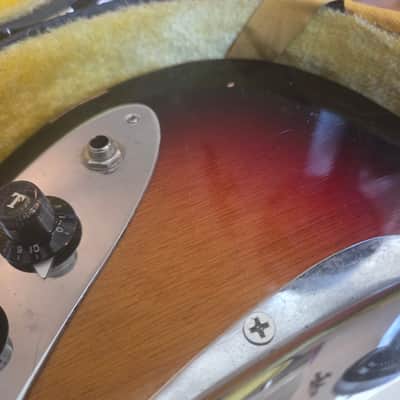 Vintage Short Scale Bass Off-Set (Teisco, etc.) - Sunburst w/ OHSC* image 3