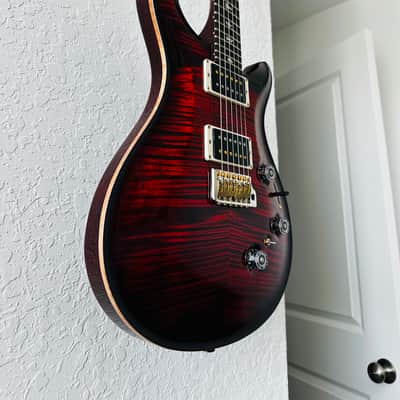 PRS P24 / Custom 24 Piezo 10-Top Fire Red Burst w/ gold hybrid hardware image 2