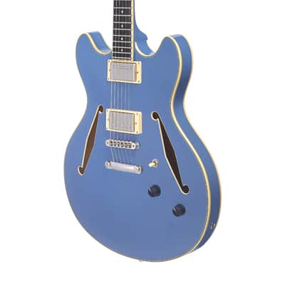 D'Angelico DAEDCTSLBSNS EXCEL DC TOUR Double Cutaway Semi-Hollow Body 3 Piece Maple/Walnut/Maple Neck 6-String Electric Guitar w/Gig Bag image 2