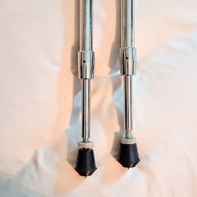 UNMARKED/UNKNOWN BASS DRUM SPURS PAIR - CHROME - FREE SHIP TO C-USA! image 5