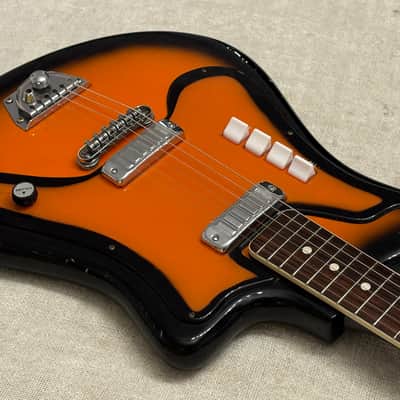 1960’s D’Scala Deluxe Electric Guitar Orange & Black Made in Italy Rare Bizarre + Case image 5