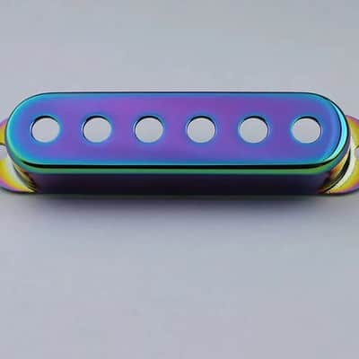Single Coil Strat Style Guitar Pickup Cover in Rainbow Finish, 52MM Spacing image 2