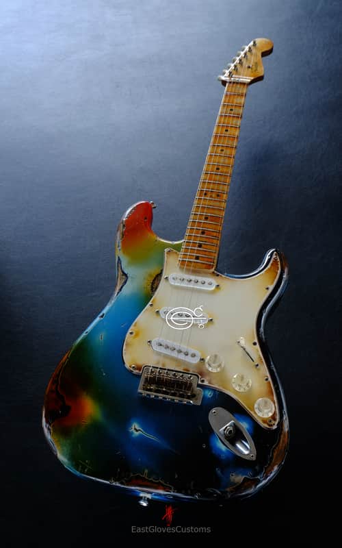 Fender Deluxe Stratocaster Galaxy Blue Aged Relic by East Gloves Customs (RARE) image 1
