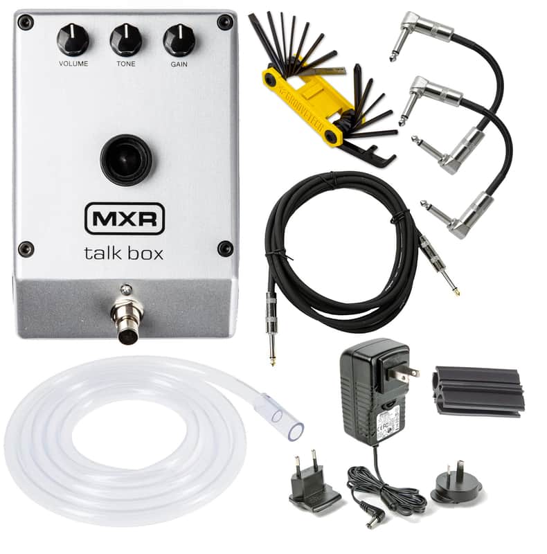 MXR M222 TALK BOX Effects Pedal Voicebox for Guitar, Keyboard and other instruments with Tonebird Cable, Multi-Tool, Tuner, Patch Cable Bundle Bild 1