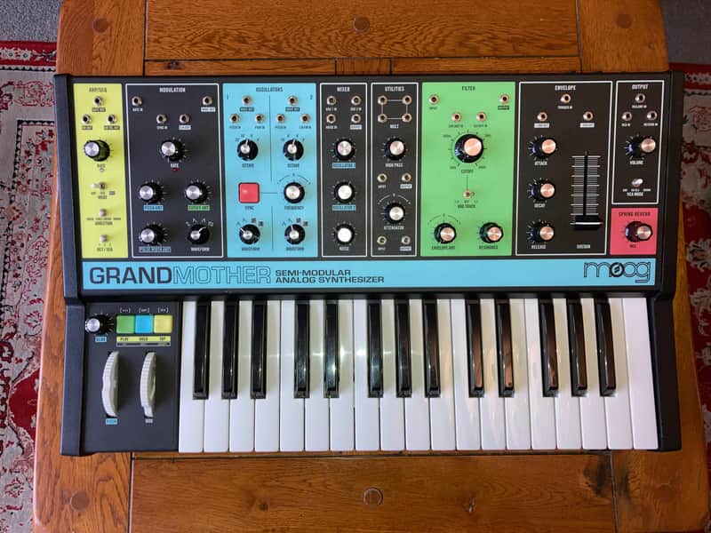 Moog Grandmother 32-Key Semi-Modular Analog Synthesizer 2018 - Present - Black / Multi-Colored Panel image 1