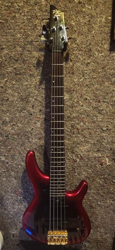 DR HEARTFIELD 5 string Bass with Babicz bridge 5 string 1988 - Red image 1
