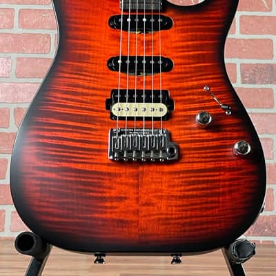 Schecter Sunset Custom-II HSS Electric Guitar - Tiger Eye Satin image 2