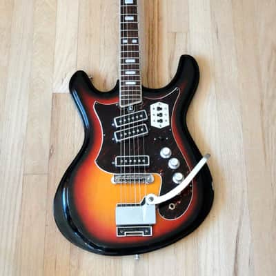 1960s Silvertone 1441 Vintage Electric Guitar by Teisco w/ Mosrite German Carve 1445 image 2