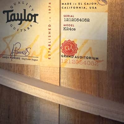 Taylor K24ce.  V-class bracing - Sunburst image 9