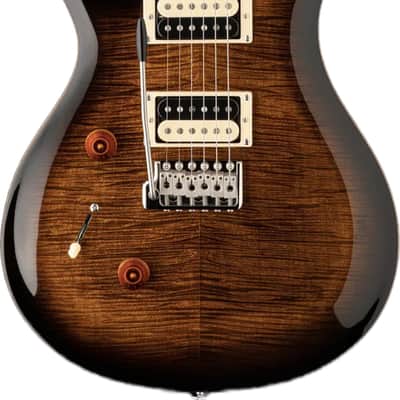PRS SE Custom 24 Left-Handed Electric Guitar, Rosewood Fingerboard, Black Gold Sunburst image 1