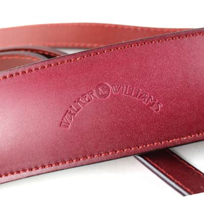 Walker & Williams C-18-BRD Bourbon Red Leather Vintage Slash Strap w/Deluxe Suede Pad Extra Long image 7