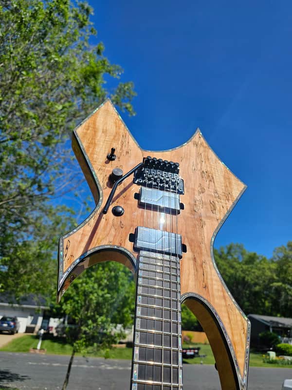 B.C. Rich Warlock Extreme Exotic with Floyd Rose – Spalted Maple (Brand New image 1