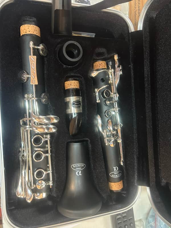Backun Alpha Bb clarinet w/silver keys. Extra LH Eb/Ab key lever 2025-2026 - Black w Silver keys image 1