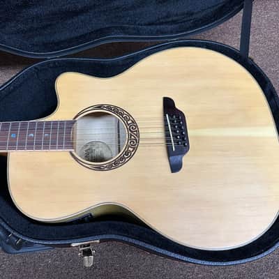 LUNA Muse Grand Auditorium Cutaway acoustic electric 12-String GUITAR w/ Hard Case image 2