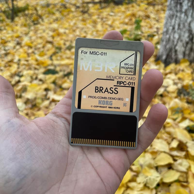 Korg RPC-011 “BRASS” Program Card (1989) for M1/M3R/M1R – Patch/Combi/Demo ROM image 1