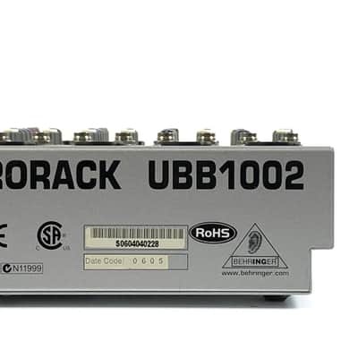 Behringer Eurorack UB1002 10-Input 2-Bus Mic / Line Mixer 2000s - Silver  TGHM image 7