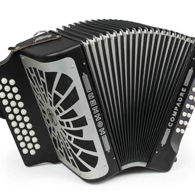 Hohner Compadre FBbEb 3-Row Diatonic Accordion - Black w/ Gig Bag image 2