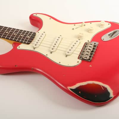 Nash Guitars S-63 Fiesta Red Over Sunburst Lollar Pickups image 11