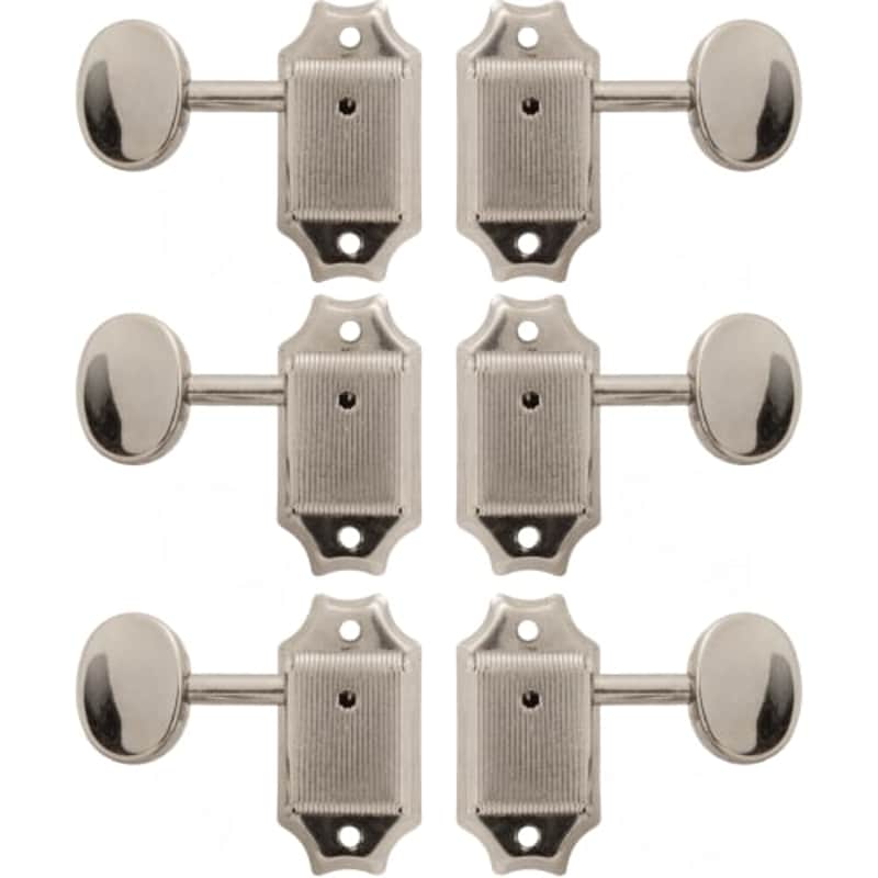 Tuners - Vintage Style Stamped, Oval Knob, 3 per side image 1