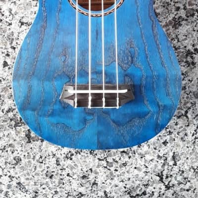 Ohana Model SK-15W BL Blue Soprano Size All Willow Wood Ukulele - FREE Gig Bag image 3