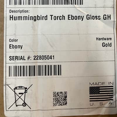 Gibson Ltd Ed Hummingbird Torch - Ebony image 12