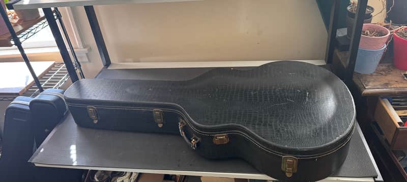 Vintage 1940s–1950s Epiphone Lifton Archtop Case – Black Alligator / Purple Interior image 1