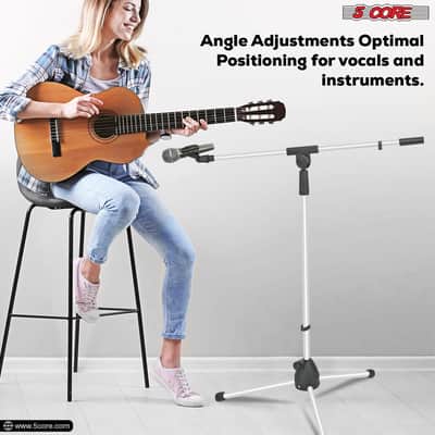5 Core Mic Stand Floor 4Pc Adjustable 72" Tripod Microphone Stands w Telescoping Boom Arm Bild 10