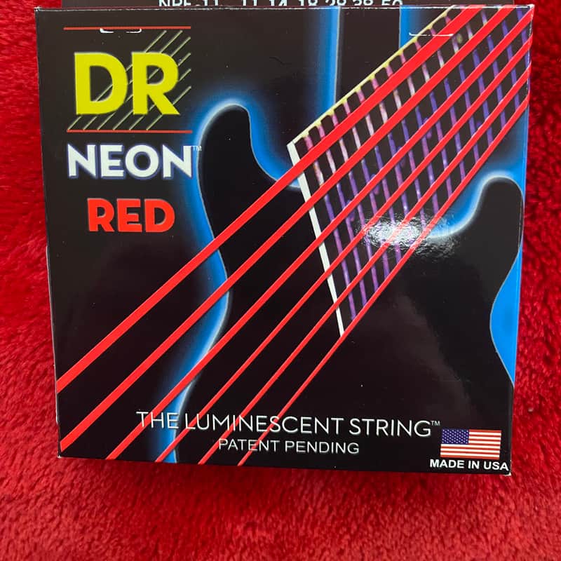 2024 DR DR Neon red coated electric guitar strings 11-50 Red
